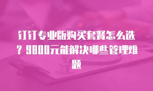钉钉专业版购买套餐怎么选？9800元能解决哪些管理难题