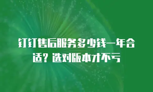 钉钉售后服务多少钱一年合适？选对版本才不亏