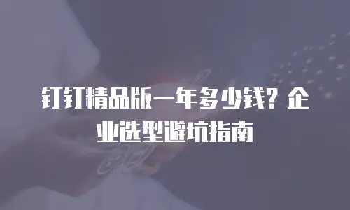 钉钉精品版一年多少钱？企业选型避坑指南