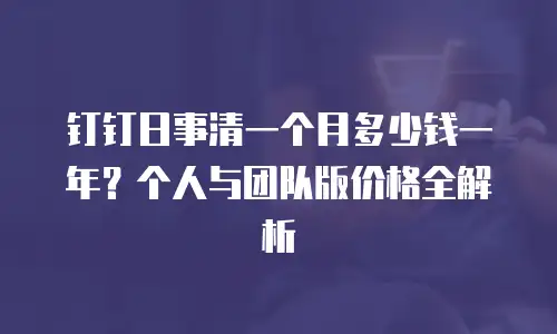 钉钉日事清一个月多少钱一年？个人与团队版价格全解析