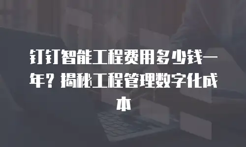 钉钉智能工程费用多少钱一年？揭秘工程管理数字化成本