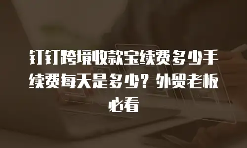 钉钉跨境收款宝续费多少手续费每天是多少？外贸老板必看