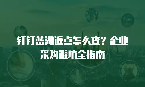 钉钉蓝湖返点怎么查？企业采购避坑全指南