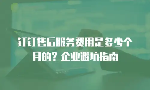 钉钉售后服务费用是多少个月的？企业避坑指南