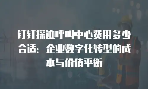 钉钉探迹呼叫中心费用多少合适：企业数字化转型的成本与价值平衡