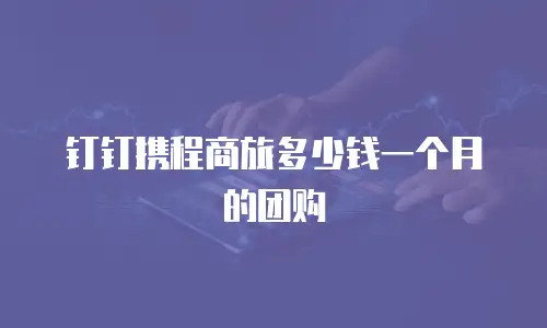 钉钉携程商旅多少钱一个月的团购