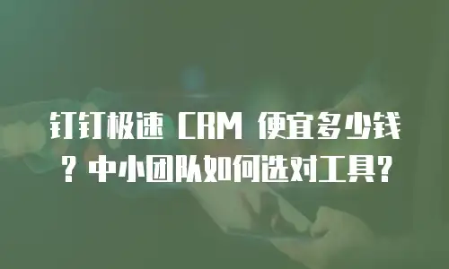 钉钉极速 CRM 便宜多少钱？中小团队如何选对工具？