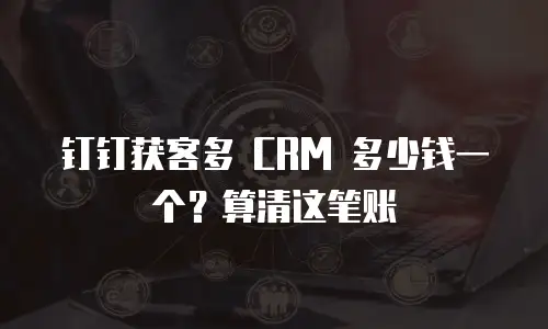 钉钉获客多 CRM 多少钱一个？算清这笔账