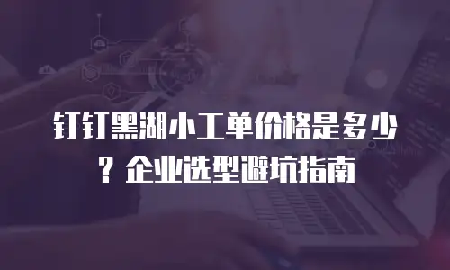 钉钉黑湖小工单价格是多少？企业选型避坑指南