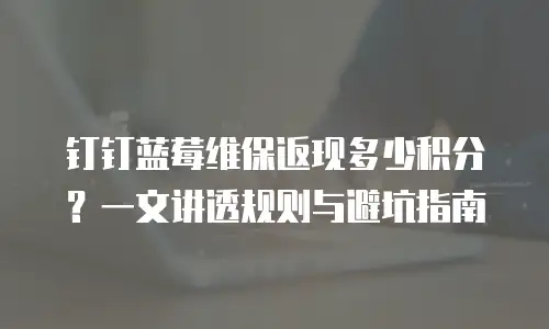 钉钉蓝莓维保返现多少积分？一文讲透规则与避坑指南