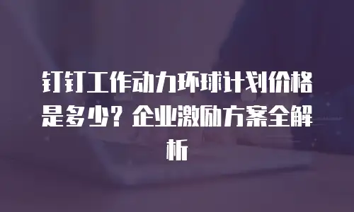 钉钉工作动力环球计划价格是多少？企业激励方案全解析