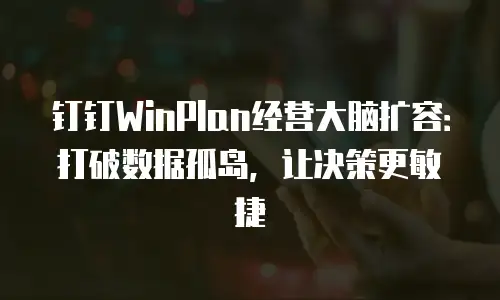 钉钉WinPlan经营大脑扩容：打破数据孤岛，让决策更敏捷