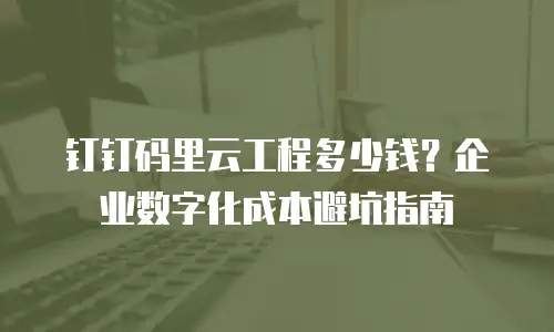 钉钉码里云工程多少钱？企业数字化成本避坑指南