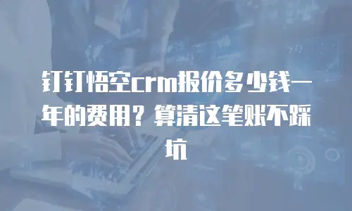 钉钉悟空crm报价多少钱一年的费用？算清这笔账不踩坑