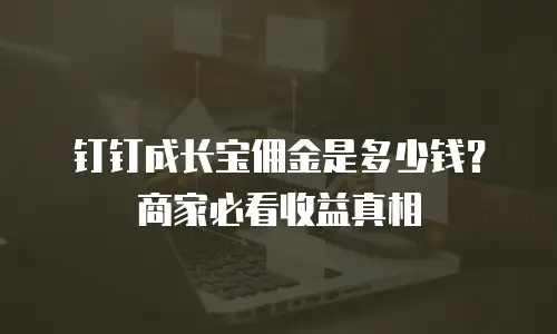 钉钉成长宝佣金是多少钱？商家必看收益真相