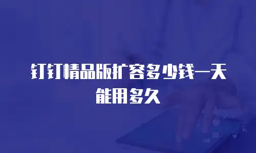 钉钉精品版扩容多少钱一天能用多久