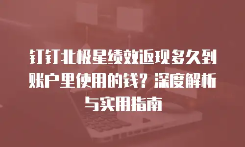 钉钉北极星绩效返现多久到账户里使用的钱？深度解析与实用指南