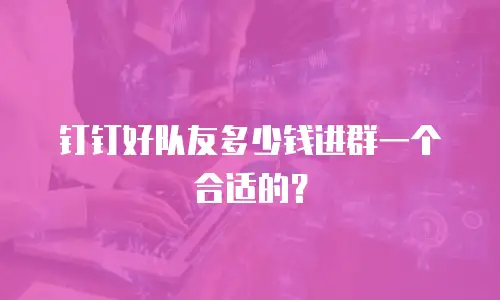钉钉好队友多少钱进群一个合适的？