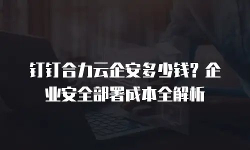 钉钉合力云企安多少钱？企业安全部署成本全解析