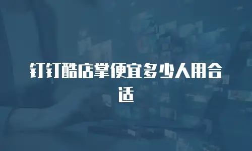 钉钉酷店掌便宜多少人用合适
