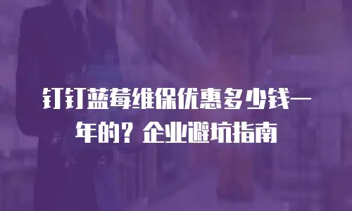 钉钉蓝莓维保优惠多少钱一年的？企业避坑指南