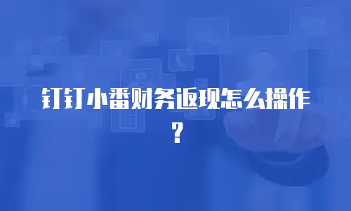钉钉小番财务返现怎么操作？