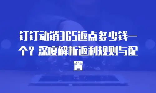 钉钉动销365返点多少钱一个？深度解析返利规则与配置