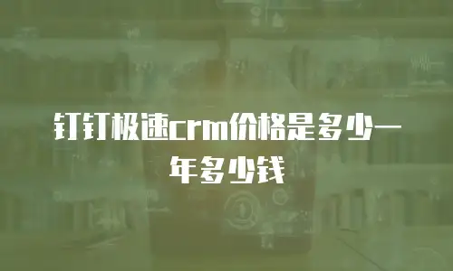 钉钉极速crm价格是多少一年多少钱