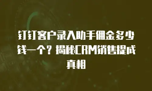 钉钉客户录入助手佣金多少钱一个？揭秘CRM销售提成真相