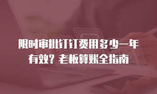 限时审批钉钉费用多少一年有效？老板算账全指南