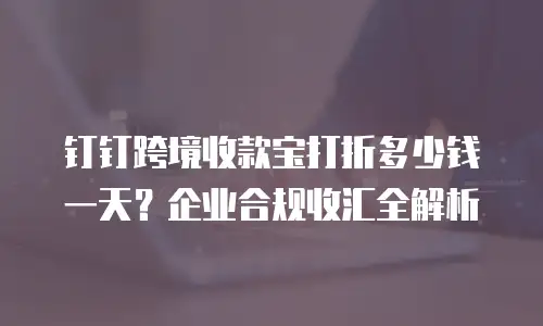 钉钉跨境收款宝打折多少钱一天？企业合规收汇全解析