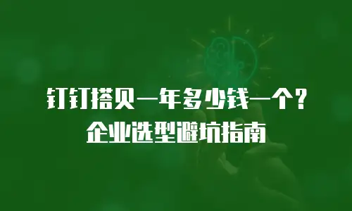 钉钉搭贝一年多少钱一个？企业选型避坑指南