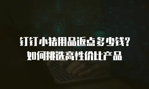 钉钉小猪用品返点多少钱？如何挑选高性价比产品