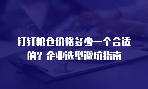钉钉粮仓价格多少一个合适的？企业选型避坑指南