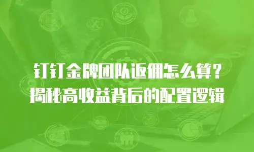 钉钉金牌团队返佣怎么算？揭秘高收益背后的配置逻辑