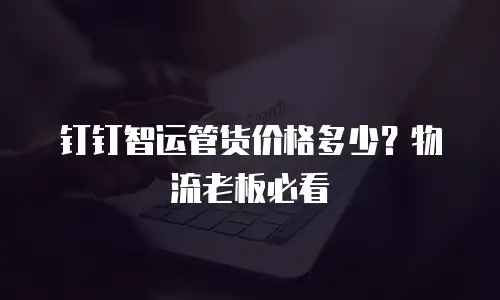 钉钉智运管货价格多少？物流老板必看