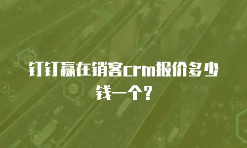 钉钉赢在销客crm报价多少钱一个？