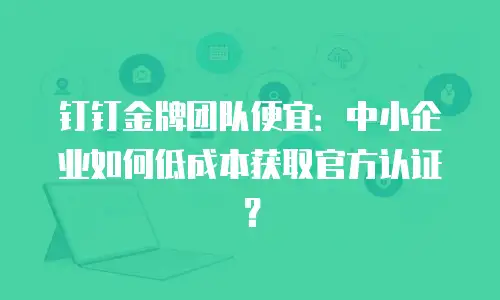 钉钉金牌团队便宜：中小企业如何低成本获取官方认证？