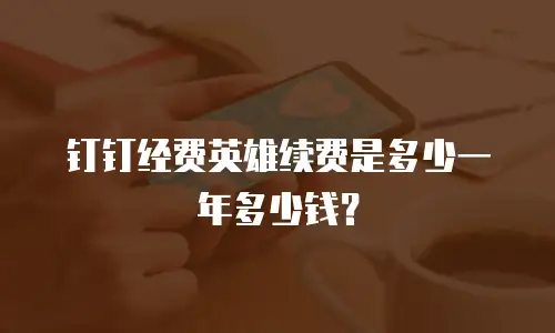钉钉经费英雄续费是多少一年多少钱？