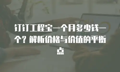 钉钉工程宝一个月多少钱一个？解析价格与价值的平衡点