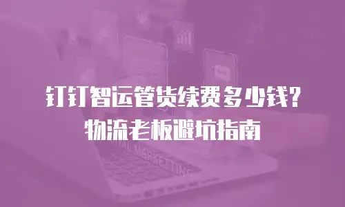 钉钉智运管货续费多少钱？物流老板避坑指南