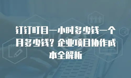 钉钉盯目一小时多少钱一个月多少钱？企业项目协作成本全解析