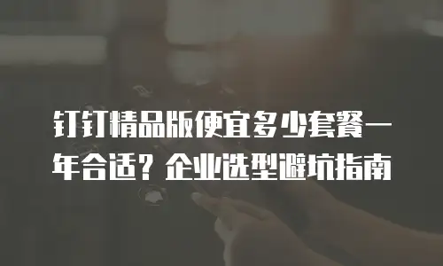 钉钉精品版便宜多少套餐一年合适？企业选型避坑指南