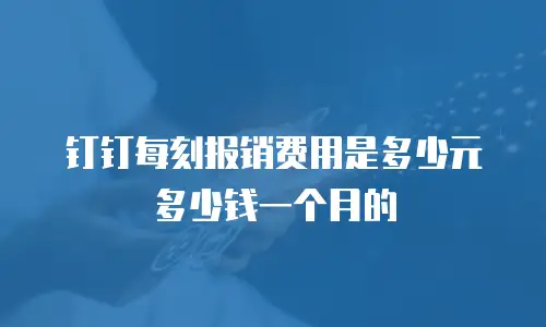 钉钉每刻报销费用是多少元多少钱一个月的