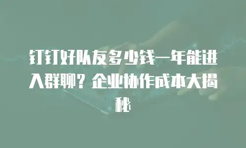 钉钉好队友多少钱一年能进入群聊？企业协作成本大揭秘