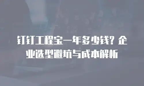 钉钉工程宝一年多少钱？企业选型避坑与成本解析
