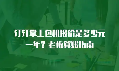 钉钉掌上包机报价是多少元一年？老板算账指南