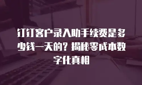 钉钉客户录入助手续费是多少钱一天的？揭秘零成本数字化真相