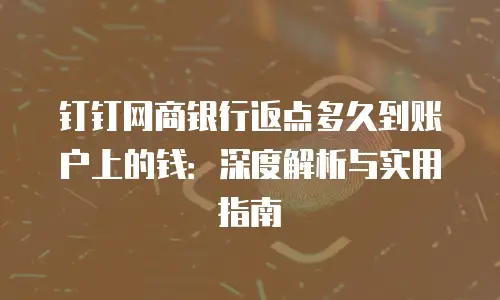 钉钉网商银行返点多久到账户上的钱：深度解析与实用指南