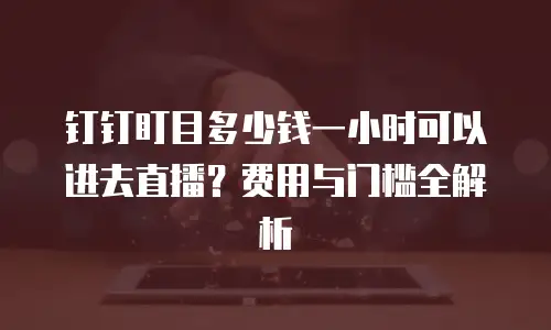 钉钉盯目多少钱一小时可以进去直播？费用与门槛全解析